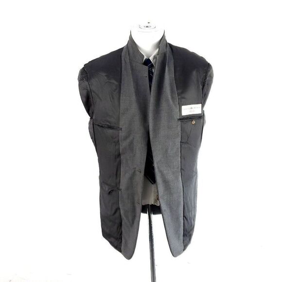 Joseph Abboud Super 110s Wool Silk 2 Button Suit Jacket 38R Gray Windowpane - Picture 9 of 10